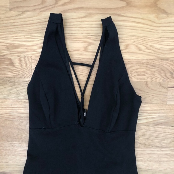 Forever21 Black BodyCon Dress w/ neck details - Picture 8 of 13